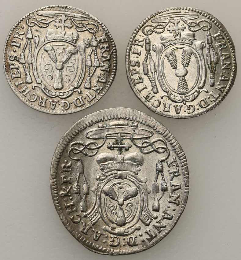 Austria, Salsburg. Franz Anton. Zestaw 3 monet (2 x 2 krajcary + 4 krajcary)